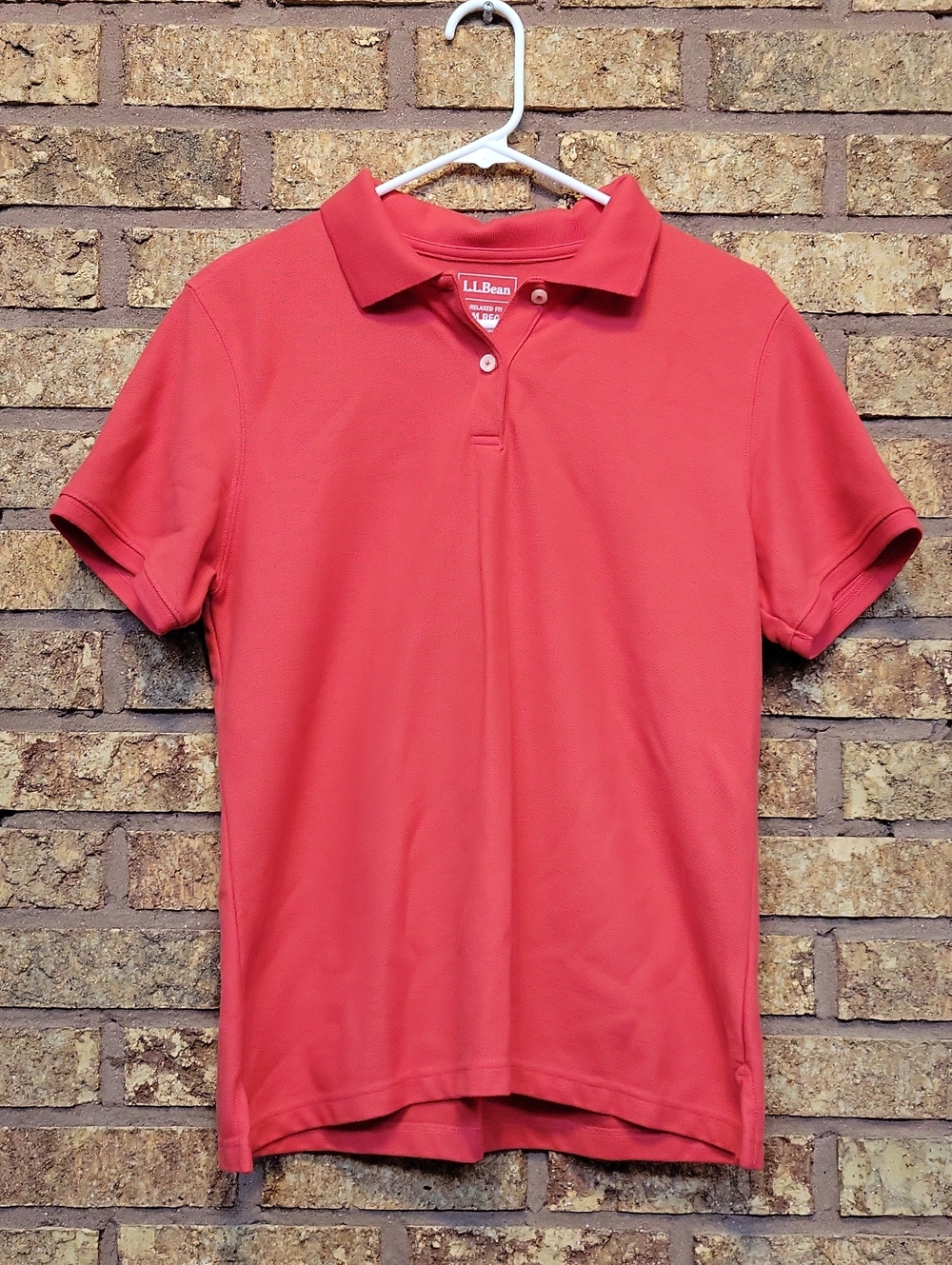 L.L. Bean Women's Red Polo Tee Size Medium Cotton Casual